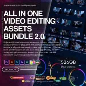 mega video editing bundle (instant lifetime access within 30 seconds).